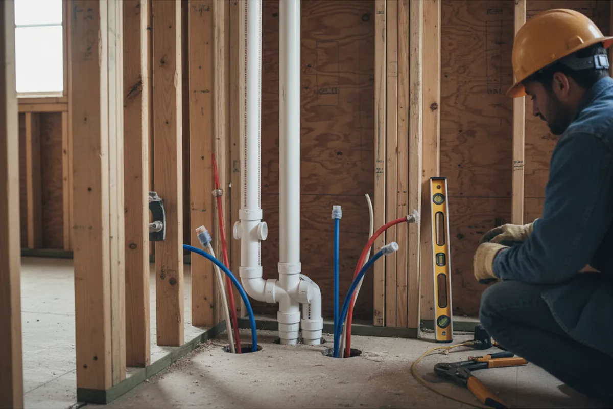 Drain and supply rough-in during Drain Cleaning in San Saba
